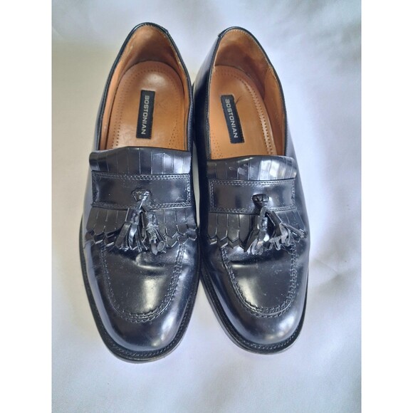 Bostonian Men's Black Leather Tassel Loafers Size 8.5 M - NEW - Picture 1 of 14